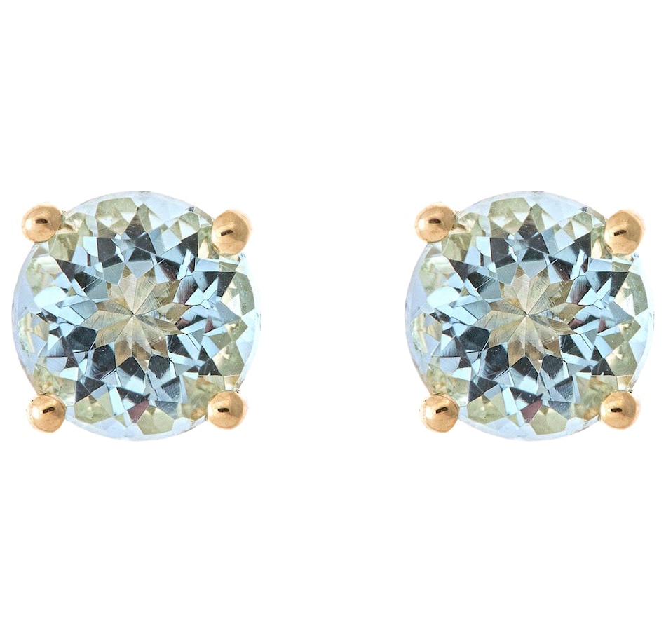 Image 657691_AQU.jpg, Product 657-691 / Price $159.99, 10K Yelow Gold 5 mm Round Gemstone Stud Earrings from TSC All IN on TSC.ca's Jewellery department