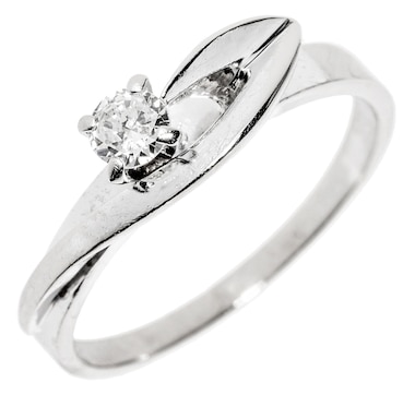Estate Originals 14K White Gold .14 Carat Diamond Solitaire Ring