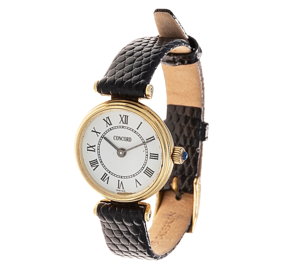 Image 657786.jpg, Product 657-786 / Price $1,295.00, Estate Originals Ladies 14K Yellow Gold Concord Swiss-Made Wristwatch with Leather Band on TSC.ca's Jewellery department