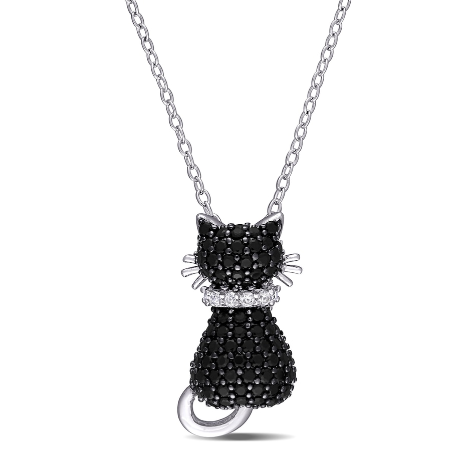 Image 657855.jpg, Product 657-855 / Price $167.99, Critters Collection Sterling Silver Black Spinel and Created White Sapphire "Black Cat" Pendant With Chain from Critters Collection on TSC.ca's Jewellery department