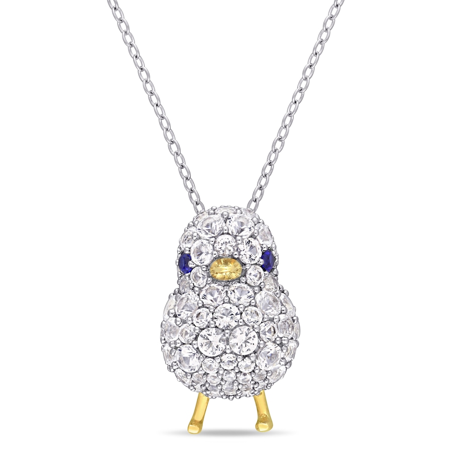 Image 657859.jpg, Product 657-859 / Price $167.99, Critters Collection Two-tone Silver Created Blue and White Sapphire "Chick" Fashion Pendant With Chain from Critters Collection on TSC.ca's Jewellery department