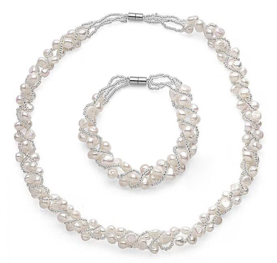 Image 657910_WHT.jpg, Product 657-910 / Price $62.99, SUGOI Pearls Multi-Colour Natural Freshwater Pearl Necklace & Bracelet Set from Sugoi Pearls on TSC.ca's Jewellery department