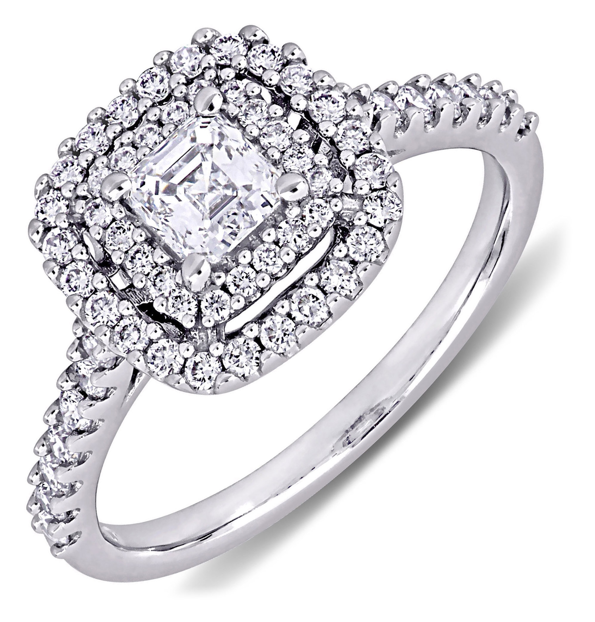 White gold square hot sale diamond ring