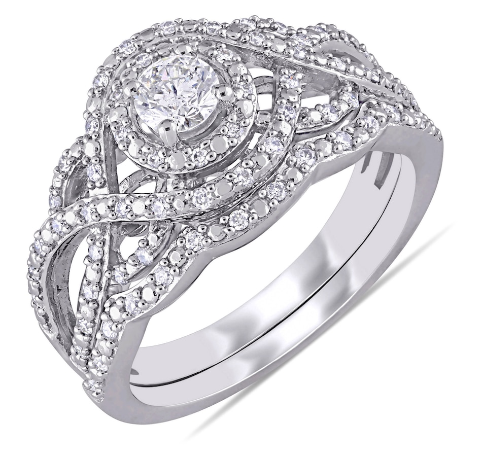 Image 657923.jpg, Product 657-923 / Price $2,834.99, 14K White Gold Diamond Double Halo Twist Ring from The Vault on TSC.ca's Jewellery department