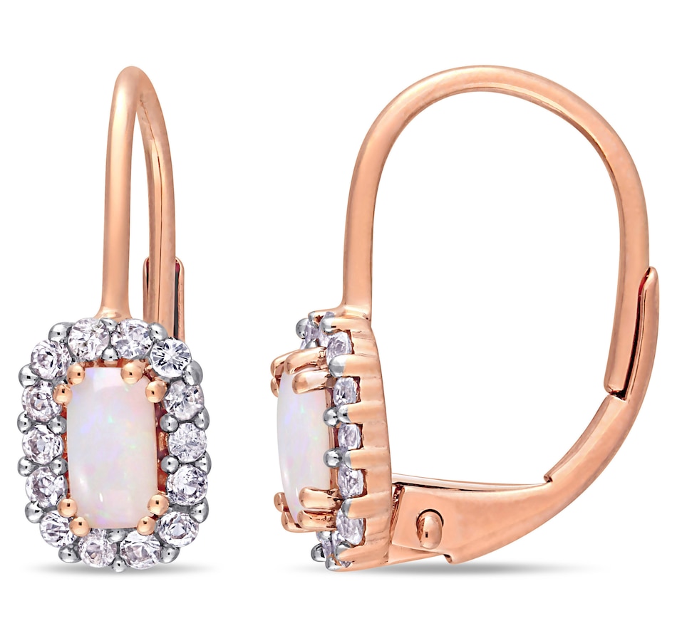 Image 657971.jpg, Product 657-971 / Price $379.99, Sofia B. 10K Rose Gold Opal and White Sapphire Leverback Earrings from Sofia B on TSC.ca's Jewellery department