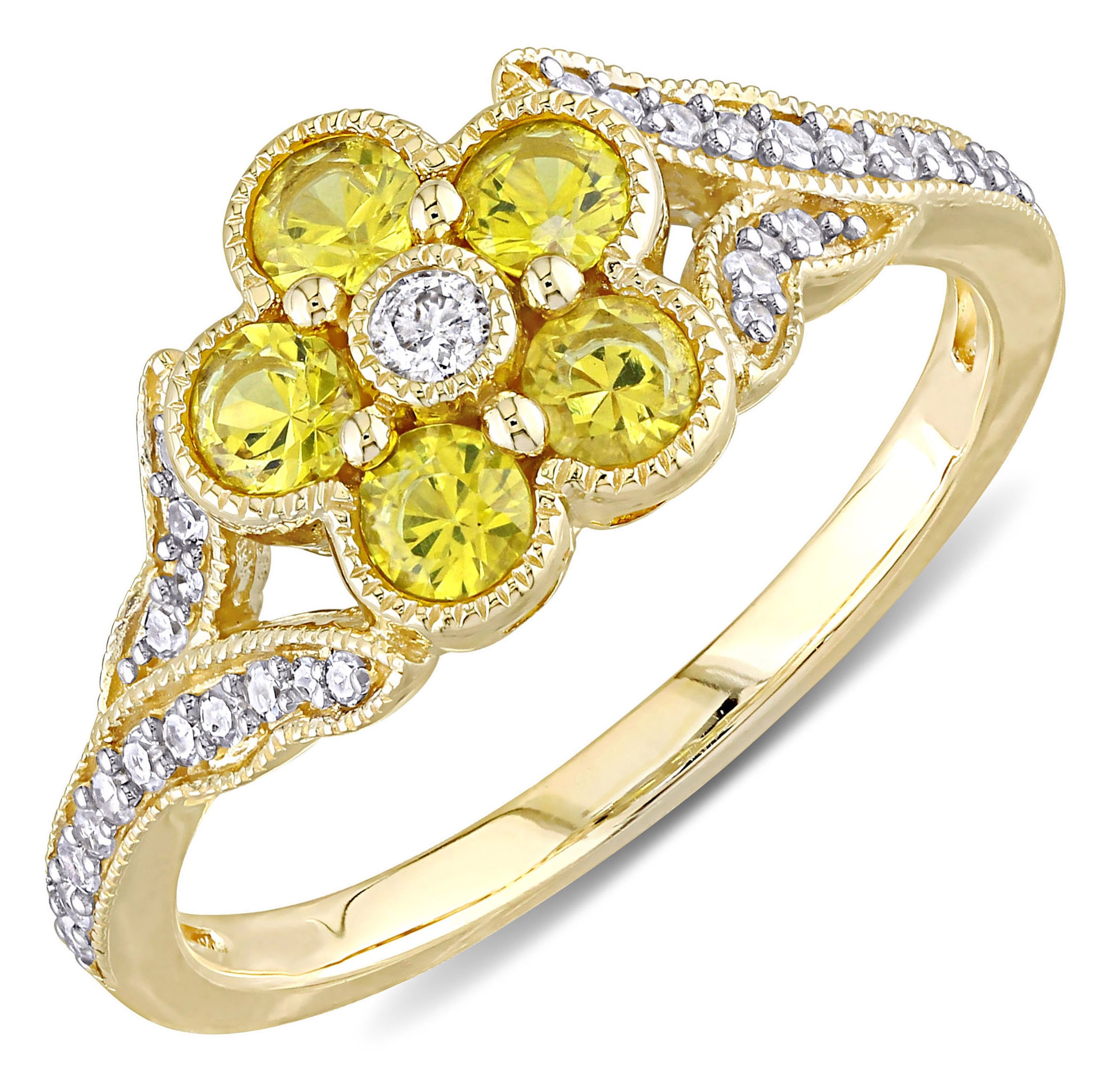 Jewellery - Rings - Cluster - Sofia B. 10K Yellow Gold Diamond And ...