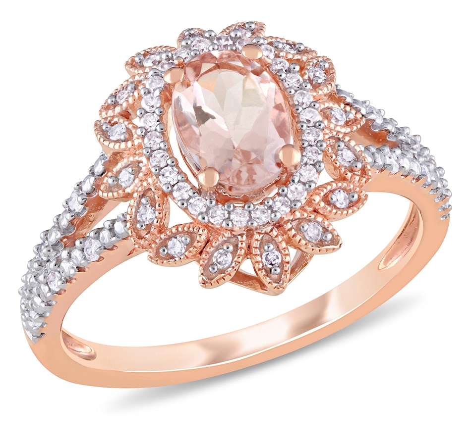 Image 658004.jpg, Product 658-004 / Price $997.99, 10K Rose Gold Diamond and Morganite Ring from The Vault on TSC.ca's Jewellery department