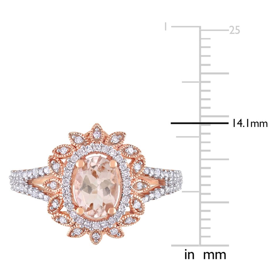 Image 658004_ALTMORE3.jpg, Product 658-004 / Price $997.99, 10K Rose Gold Diamond and Morganite Ring from The Vault on TSC.ca's Jewellery department