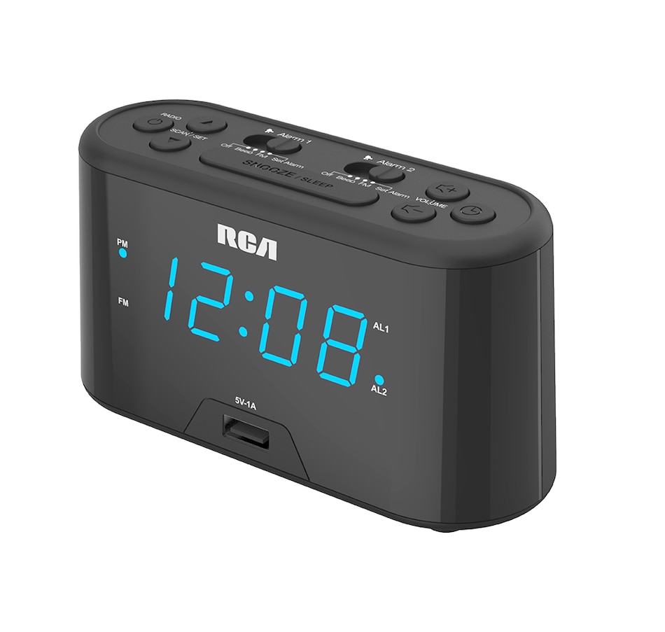 Image 658096_ALTMORE1.jpg, Product 658-096 / Price $21.00, RCA Digital Clock Radio with USB Charging - Black from RCA on TSC.ca's Home & Garden department