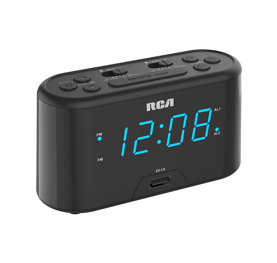 Image 658096_ALTMORE2.jpg, Product 658-096 / Price $21.00, RCA Digital Clock Radio with USB Charging - Black from RCA on TSC.ca's Home & Garden department