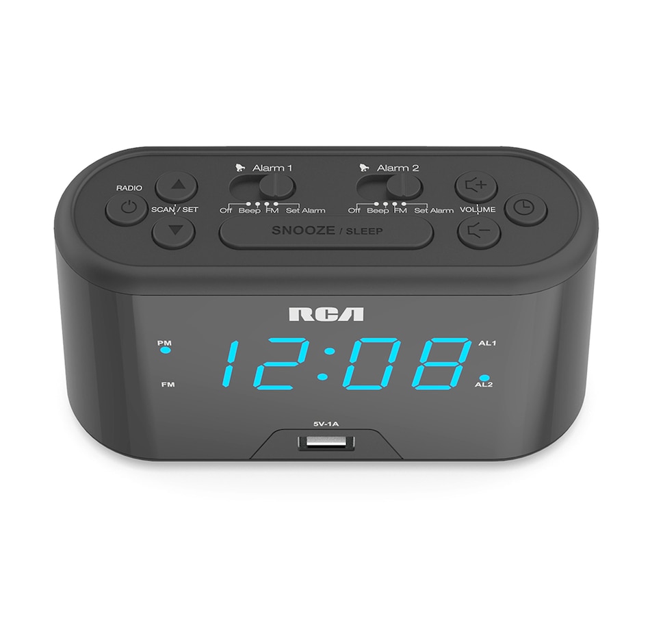 Image 658096_ALTMORE3.jpg, Product 658-096 / Price $21.00, RCA Digital Clock Radio with USB Charging - Black from RCA on TSC.ca's Home & Garden department