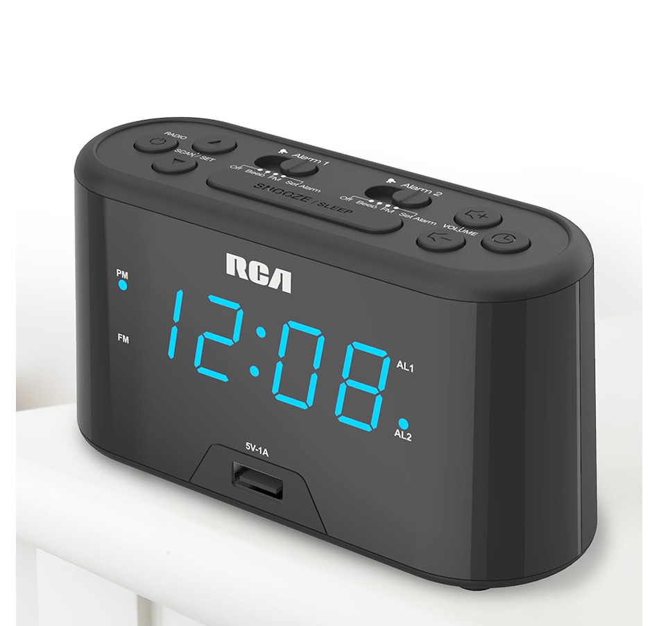 Image 658096_ALTMORE5.jpg, Product 658-096 / Price $21.00, RCA Digital Clock Radio with USB Charging - Black from RCA on TSC.ca's Home & Garden department