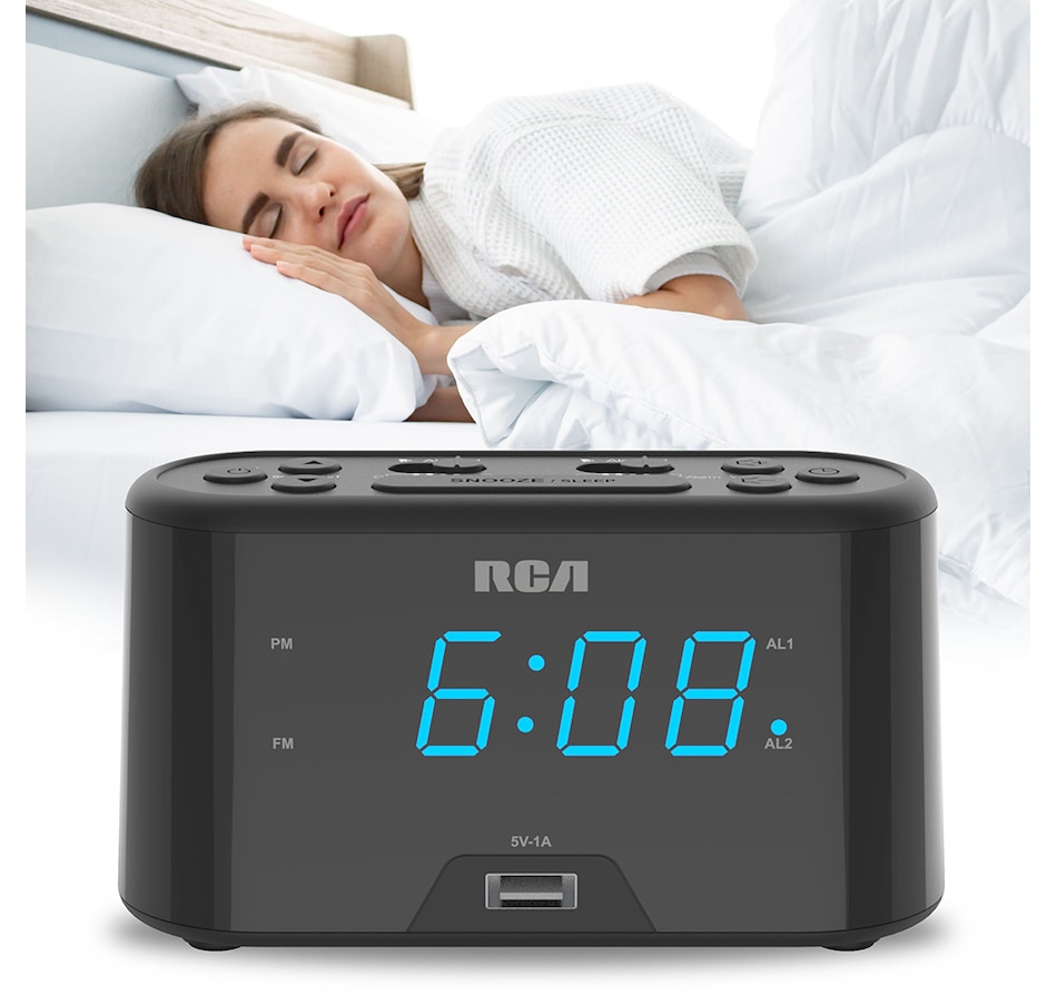 Image 658096_ALTMORE6.jpg, Product 658-096 / Price $21.00, RCA Digital Clock Radio with USB Charging - Black from RCA on TSC.ca's Home & Garden department