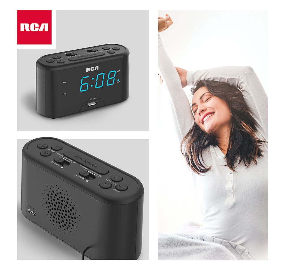 Image 658096_ALTMORE8.jpg, Product 658-096 / Price $21.00, RCA Digital Clock Radio with USB Charging - Black from RCA on TSC.ca's Home & Garden department