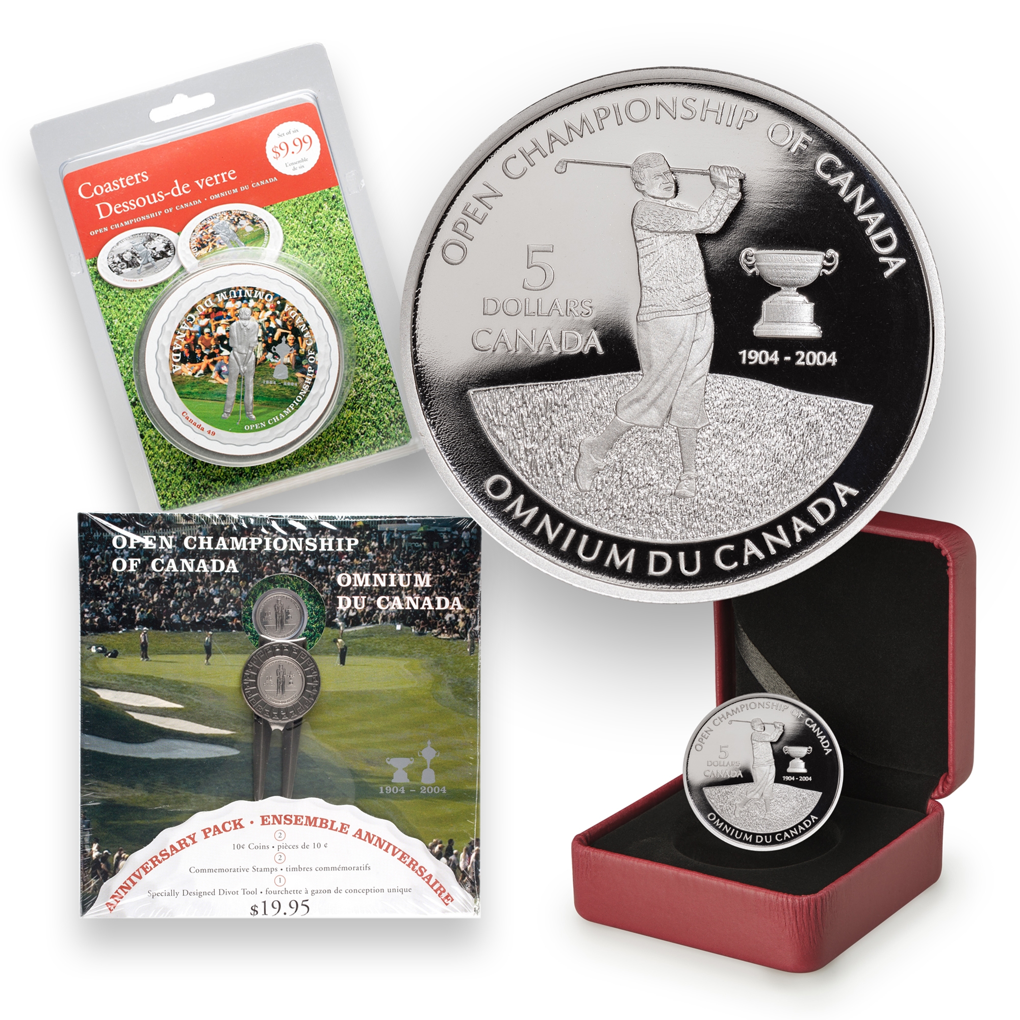 Canadian Open Golf Collection - 2004 $5 Fine Silver Coin plus RCM