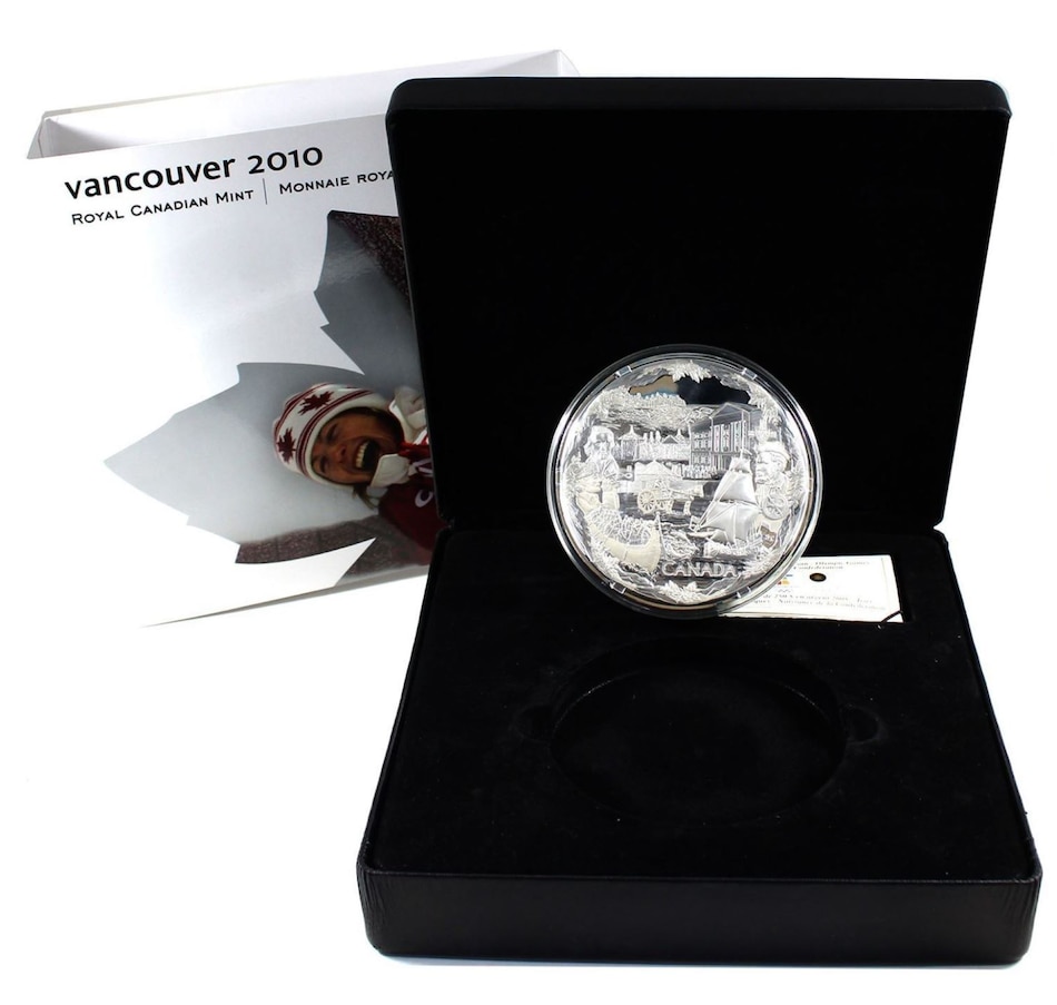 Image 658207.jpg, Product 658-207 / Price $2,495.00, 2008 $250 Olympic Games Towards Confederation Silver Coin from The Coin Show with Steven Bromberg on TSC.ca's Coins department