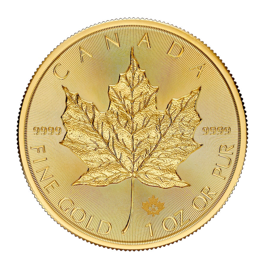 Image 658234.jpg, Product 658-234 / Price $4,415.00, 2024 or 2025 Royal Canadian Mint One Ounce Gold Maple Leaf Coin from Investment Gold and Silver on TSC.ca's Coins department