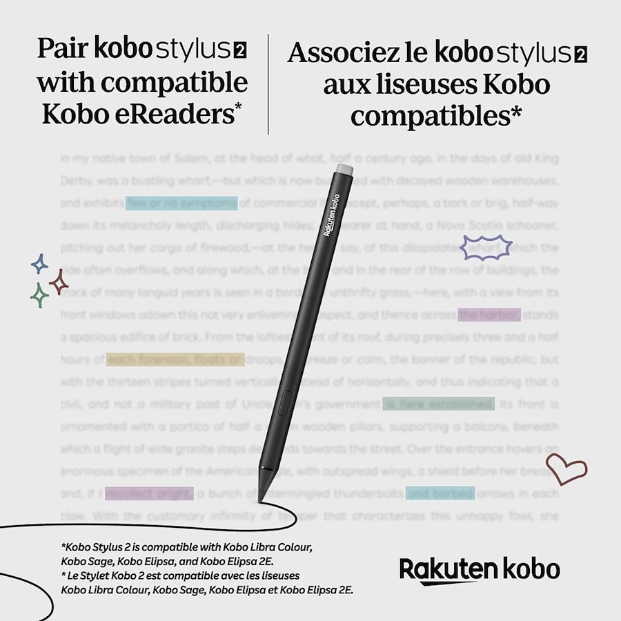 Image 658239_ALTMORE1.jpg, Product 658-239 / Price $89.99, Kobo Stylus 2 | Mark Up, Write Notes and Make Highlights | Compatible with 7" Libra Colour eReader from Kobo on TSC.ca's Electronics department
