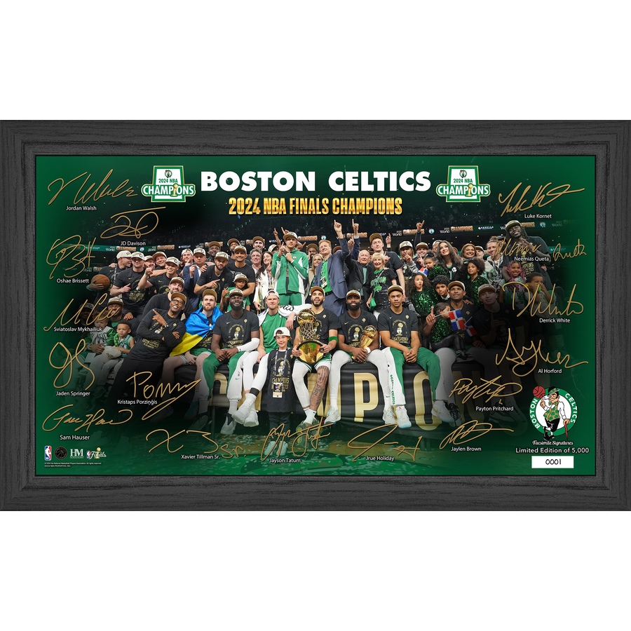 Image 658275.jpg, Product 658-275 / Price $93.99, Boston Celtics 2024 NBA Champions Celebration Signature Court Frame from Highland Mint on TSC.ca's Sports department