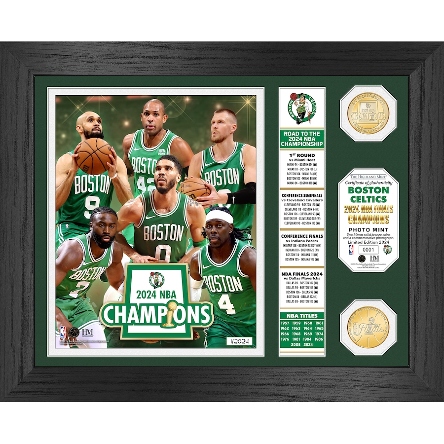 Image 658277.jpg, Product 658-277 / Price $133.99, Boston Celtics 2024 NBA Champions Banner Bronze Coin Photo Mint from Highland Mint on TSC.ca's Sports department