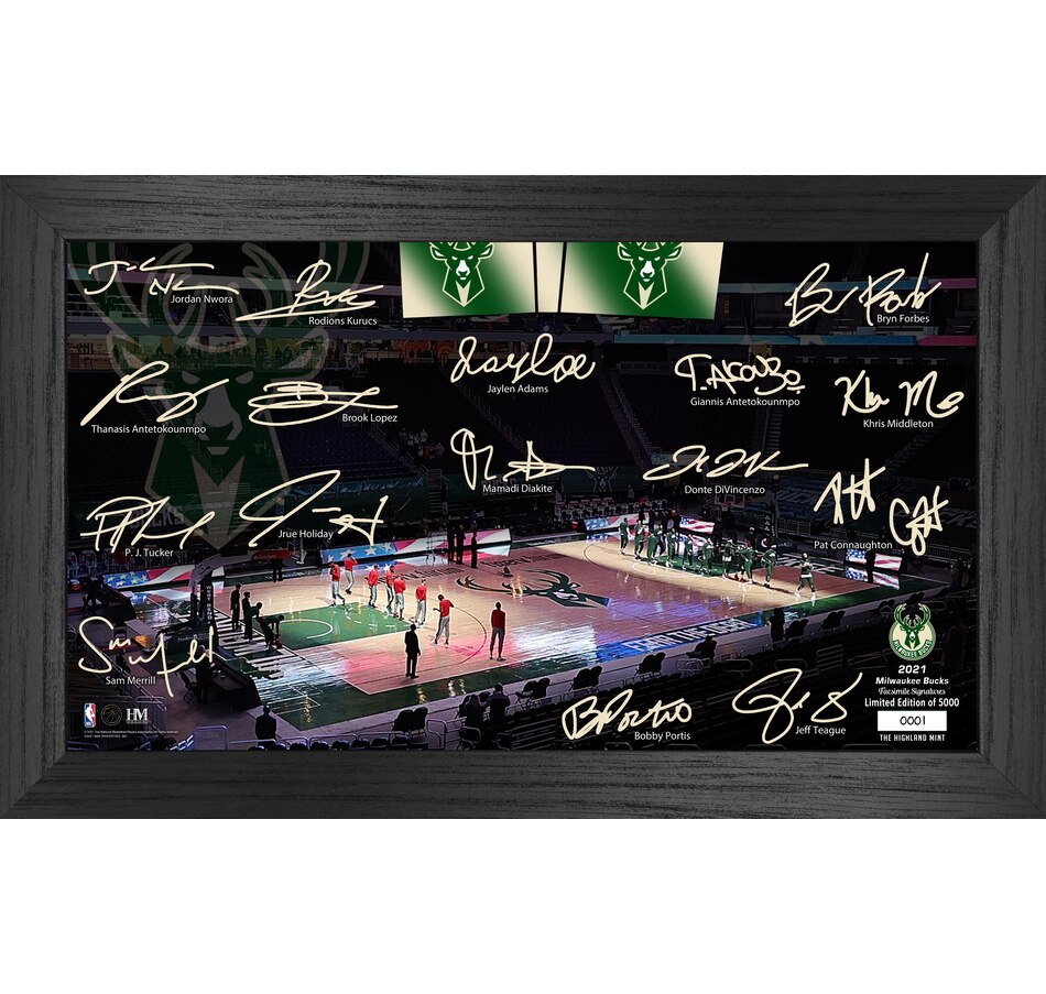 Image 658389.jpg, Product 658-389 / Price $62.99, Milwaukee Bucks 2021 Signature Court from Highland Mint on TSC.ca's Sports department