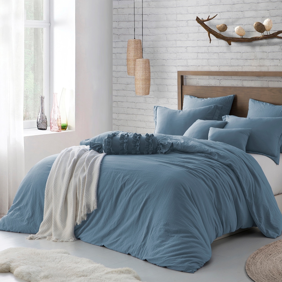 Image 658394_BLUDK.jpg, Product 658-394 / Price $46.99 - $57.99, Krinkle Microfibre Duvet Cover Set from Krinkle on TSC.ca's Home & Garden department