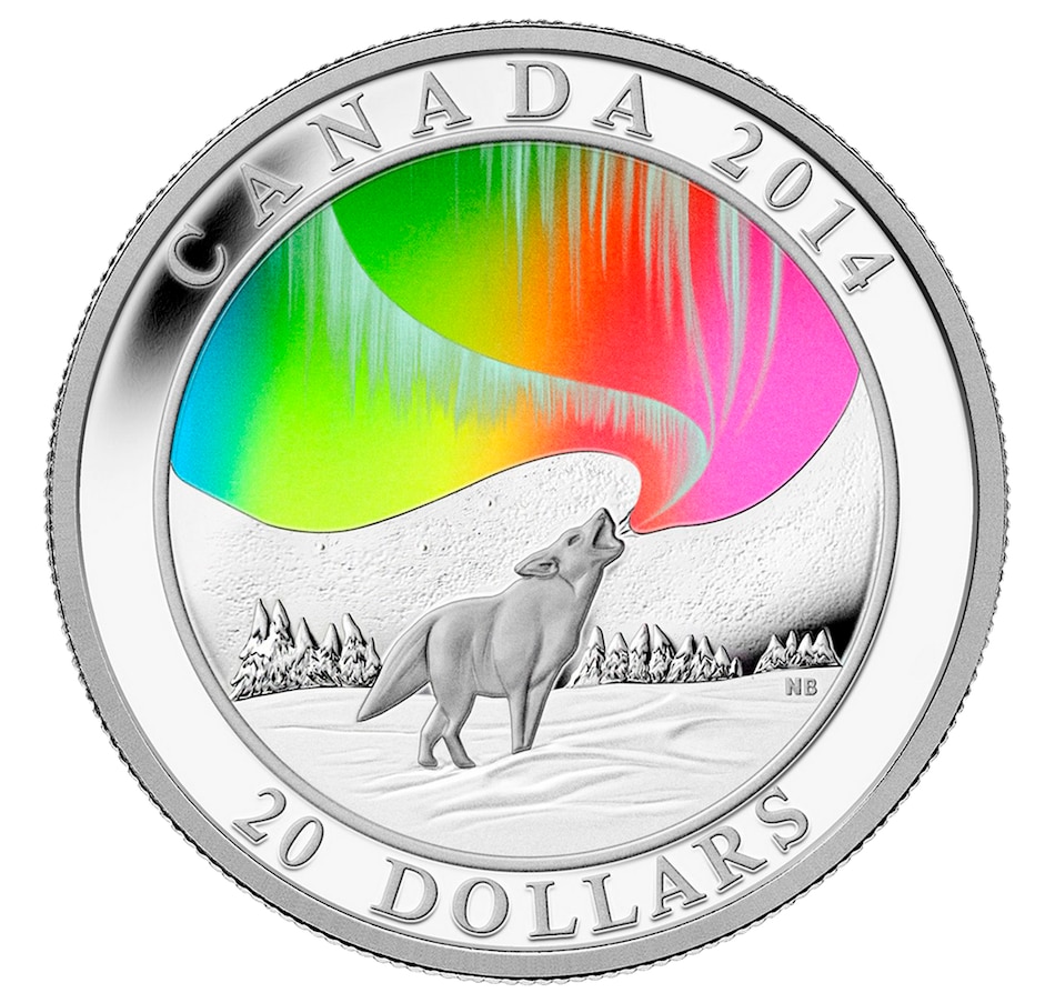 Image 658813_ALTMORE2.jpg, Product 658-813 / Price $329.85, $20 Fine Silver Hologram Proof Coins: A Story of the Northern Lights - The Raven, The Wolf, The Great Hare from Royal Canadian Mint (RCM) on TSC.ca's Coins department