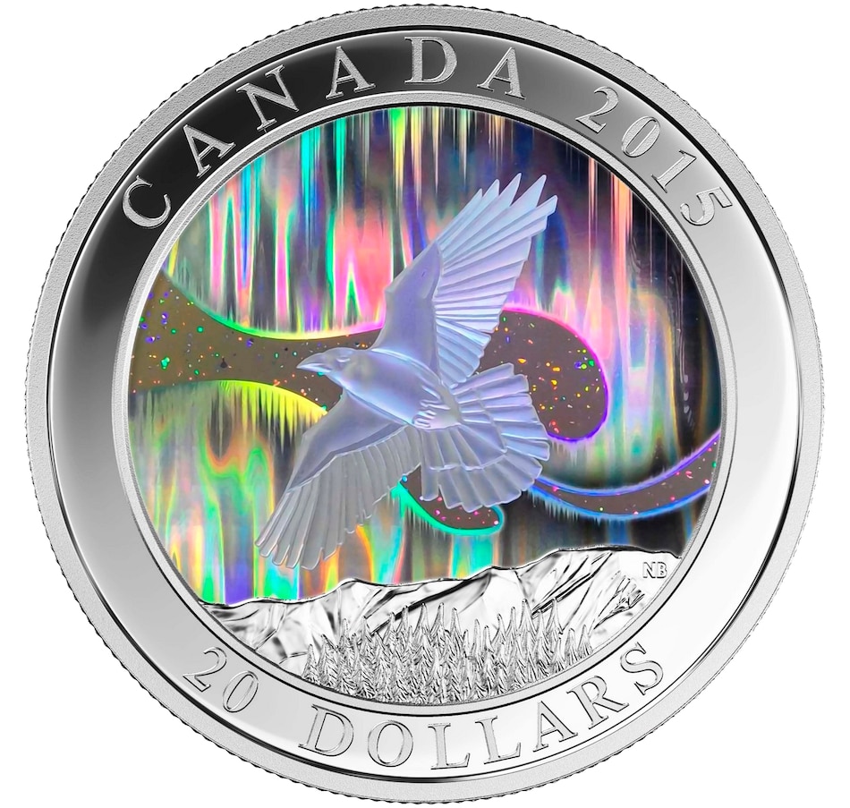 Image 658813_ALTMORE3.jpg, Product 658-813 / Price $329.85, $20 Fine Silver Hologram Proof Coins: A Story of the Northern Lights - The Raven, The Wolf, The Great Hare from Royal Canadian Mint (RCM) on TSC.ca's Coins department