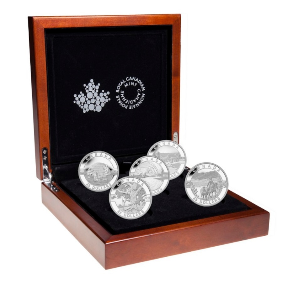 Image 658814_ALTMORE2.jpg, Product 658-814 / Price $549.95, 2014 $25 O Canada Five-Coin Fine Silver Set from Royal Canadian Mint (RCM) on TSC.ca's Coins department