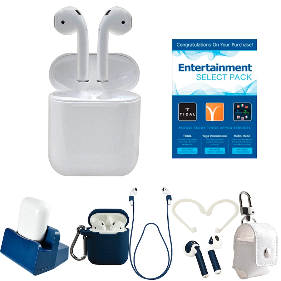 Image 659877_BLU.jpg, Product 659-877 / Price $299.99, Apple AirPods Wireless Earphones with Charging Case, Accessories and Entertainment Fun Pack Software from Apple on TSC.ca's Electronics department