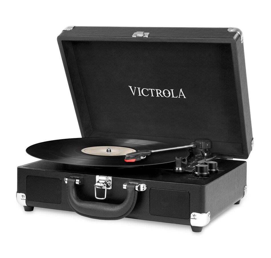 Image 659996_BLK.jpg, Product 659-996 / Price $99.99, Victrola Bluetooth Suitcase Record Player with 3-Speed Turntable from Victrola on TSC.ca's Electronics department