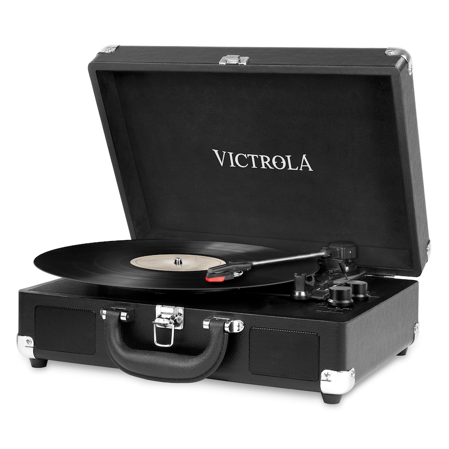 Image 659996_BLK.jpg, Product 659-996 / Price $99.99, Victrola Bluetooth Suitcase Record Player with 3-Speed Turntable from Victrola on TSC.ca's Electronics department