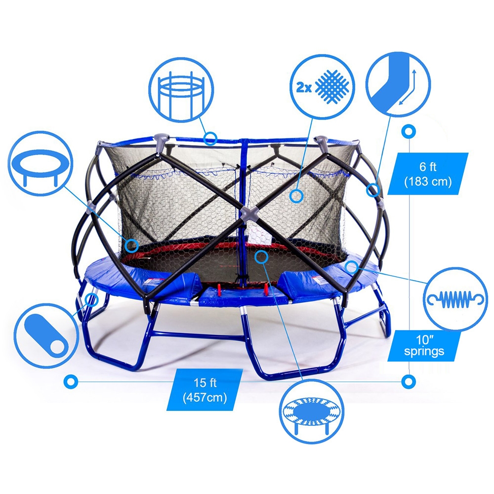 Monxter XT8 15' Performance Trampoline with Enclosure Combo - TSC.ca