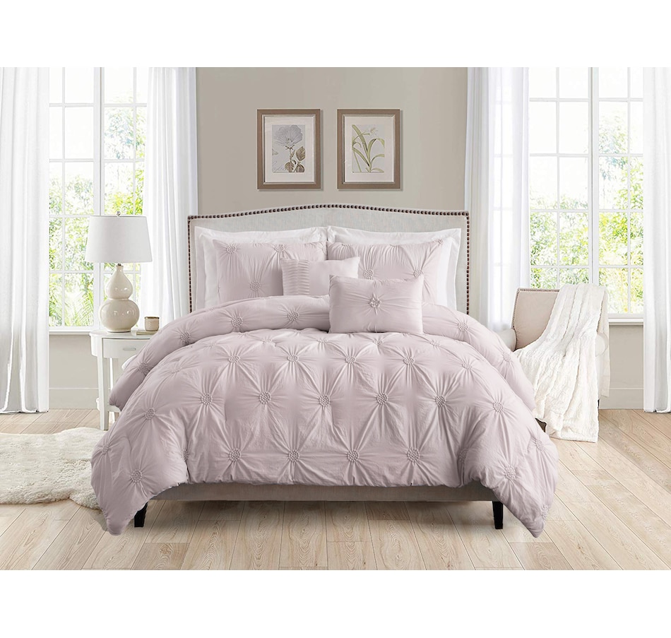 Image 662452_BUH.jpg, Product 662-452 / Price $50.00 - $68.00, Swift Home Microfibre Floral Ruched Comforter Set from Swift Home on TSC.ca's Home & Garden department