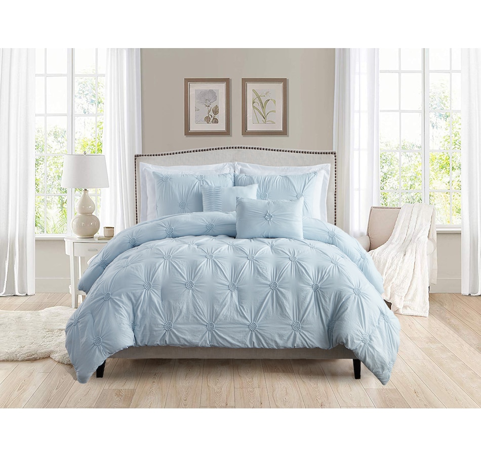 Image 662452_LTB.jpg, Product 662-452 / Price $50.00 - $68.00, Swift Home Microfibre Floral Ruched Comforter Set from Swift Home on TSC.ca's Home & Garden department