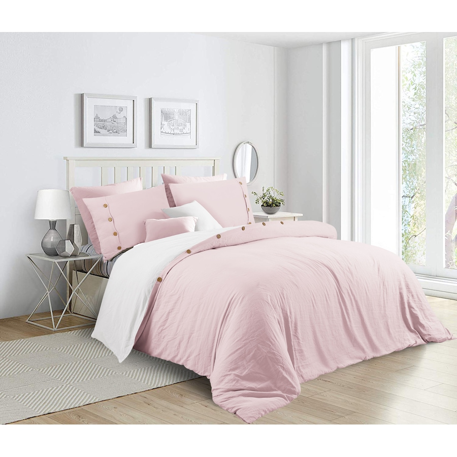 Image 662455_PNK.jpg, Product 662-455 / Price $29.00 - $42.00, Krinkle Micro Fiber Reversible Duvet Cover Set from CATHAY HOME  on TSC.ca's Home & Garden department