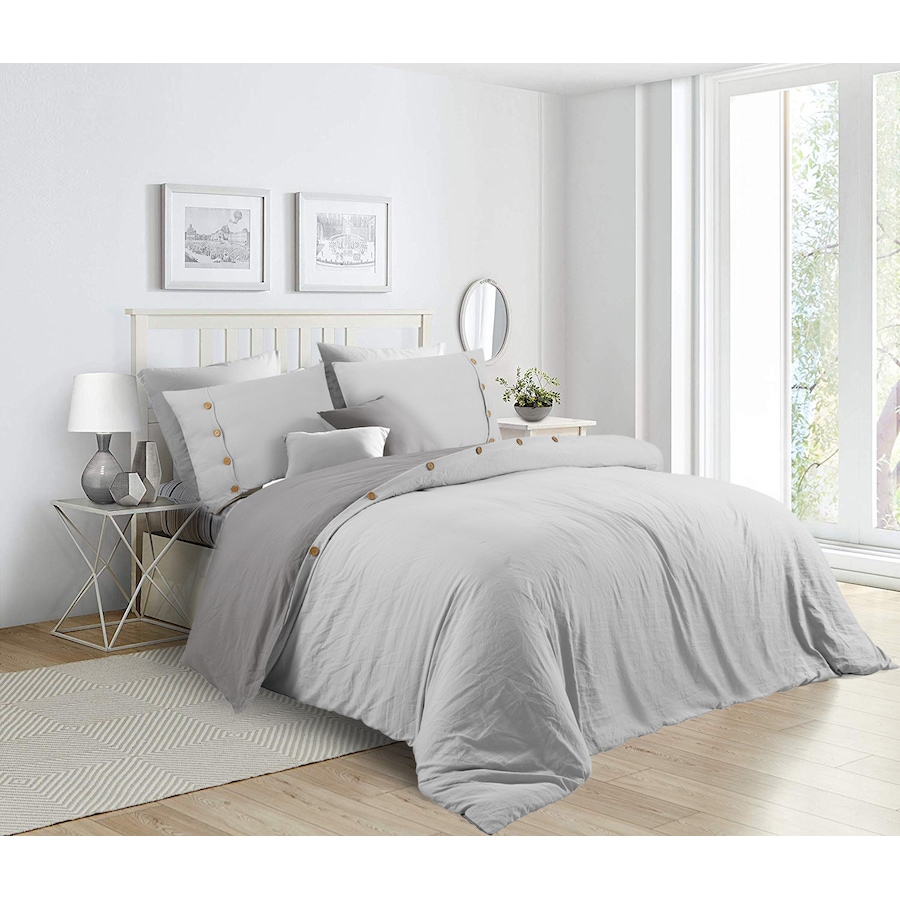 Image 662455_SIL.jpg, Product 662-455 / Price $29.00 - $42.00, Krinkle Micro Fiber Reversible Duvet Cover Set from CATHAY HOME  on TSC.ca's Home & Garden department