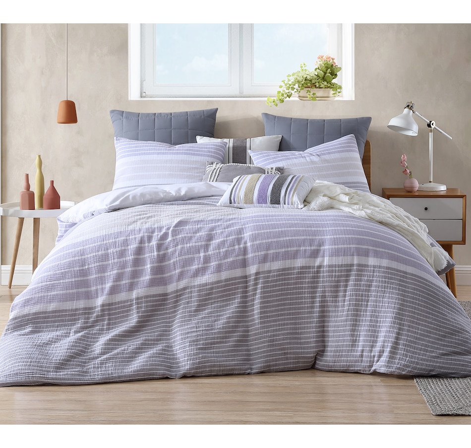Image 662588_PUR.jpg, Product 662-588 / Price $99.99 - $120.99, Swift Home Cordelia 3-Piece Cotton Duvet Cover Set from Swift Home on TSC.ca's Home & Garden department