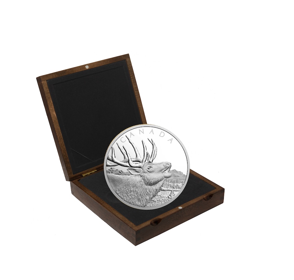 Image 662713_ALTMORE2.jpg, Product 662-713 / Price $1,249.95, 2017 Half-Kilo $125 Fine Silver Coin Elk Bull - "Bugle in the Breeze" from Royal Canadian Mint (RCM) on TSC.ca's Coins department