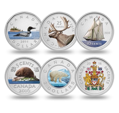 2016 Colour Big Coin Five-Ounce Fine Silver Coins Complete Six-Piece Proof Set