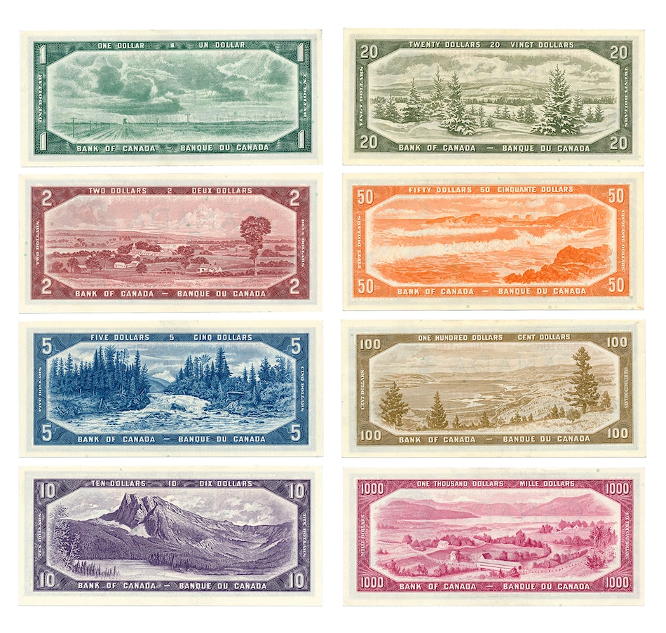 Image 663208_ALTMORE1.jpg, Product 663-208 / Price $3,295.00, Uncirculated 1954 Paper Money Collection: $1, $2, $5, $10, $20, $50, 100 and $1,000 from Canadian Coin & Currency on TSC.ca's Coins department