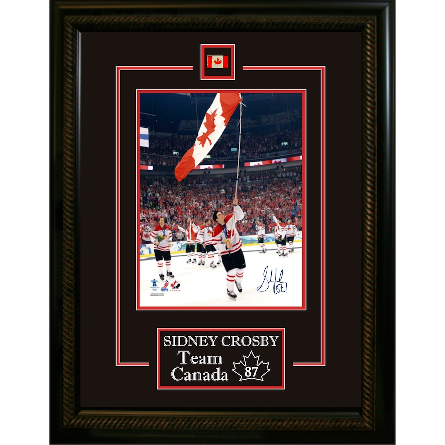 Image 664178.jpg, Product 664-178 / Price $999.99, Frameworth Sidney Crosby Signed 8x10 Framed With Etched Mat Team Canada 2010 Olympics Carrying Flag from Frameworth on TSC.ca's Health & Fitness department