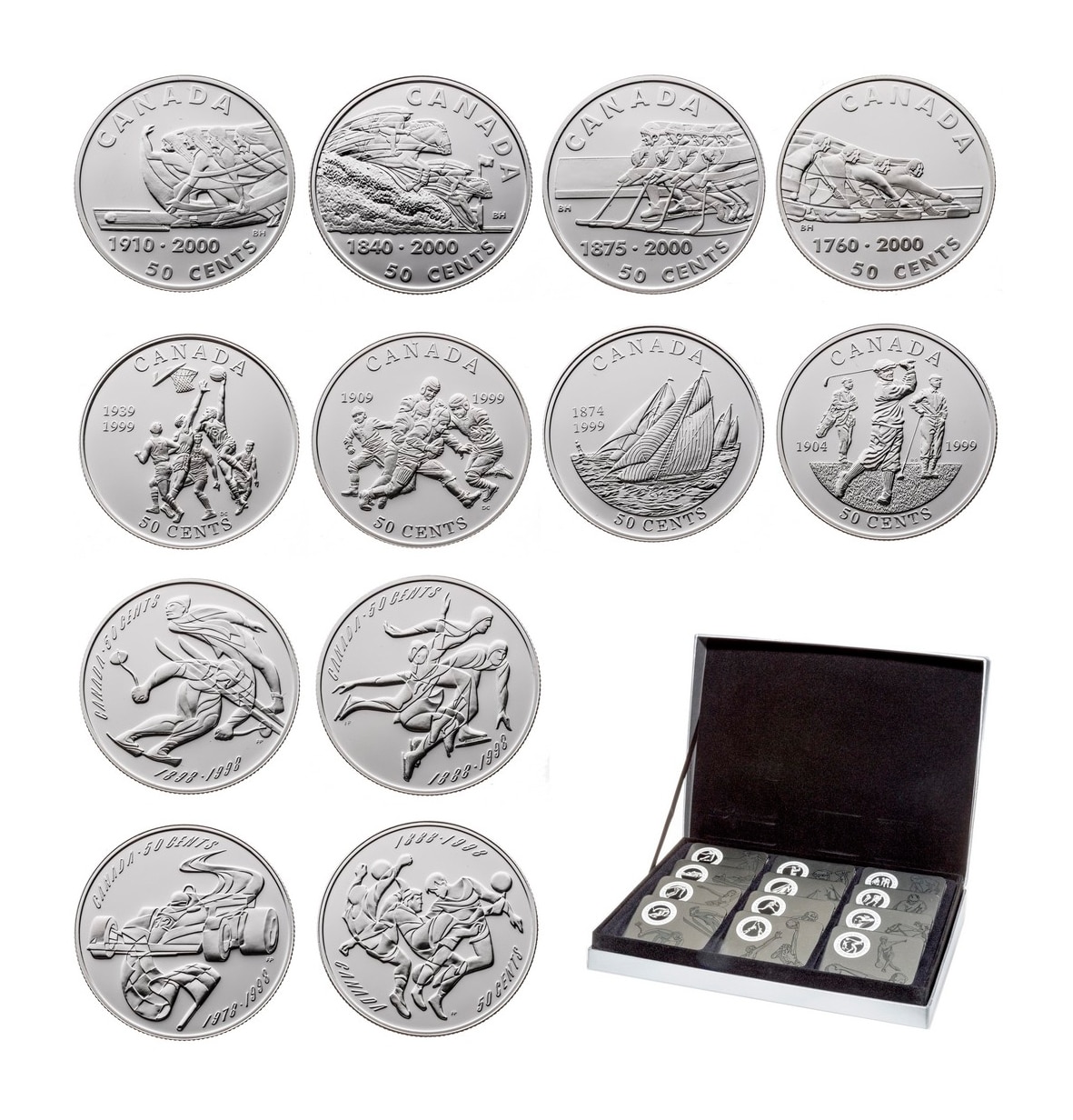 12-Coin Sterling-Silver Set: Canadian Sports