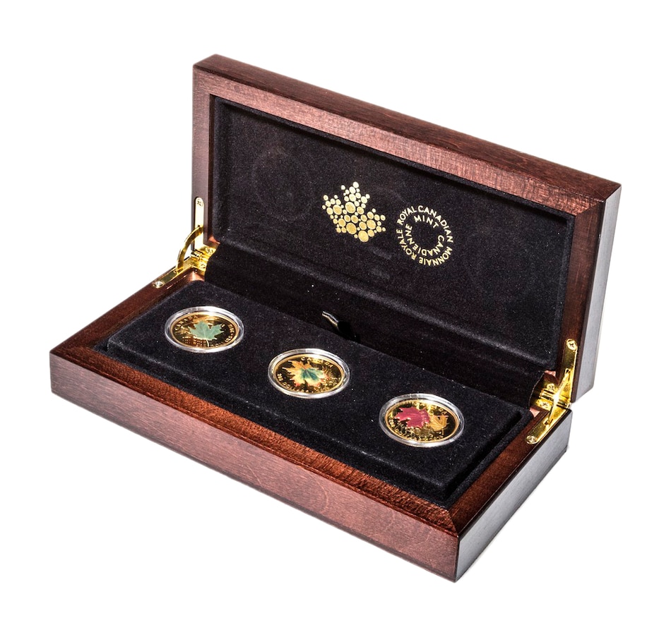 Image 664699.jpg, Product 664-699 / Price $11,995.00, Alluring Maple Leaves Of Fall 3 Gold Coin Set from Royal Canadian Mint (RCM) on TSC.ca's Coins department