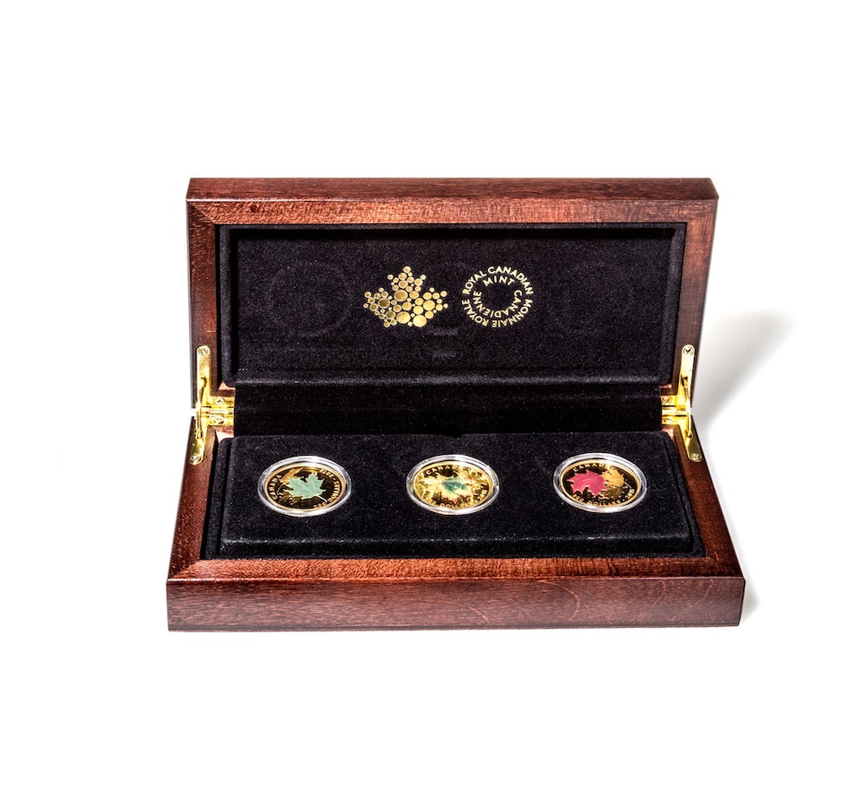 Image 664699_ALTMORE2.jpg, Product 664-699 / Price $11,995.00, Alluring Maple Leaves Of Fall 3 Gold Coin Set from Royal Canadian Mint (RCM) on TSC.ca's Coins department