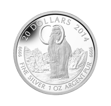 2014 $20 Woolly Mammoth Proof Fine Silver Coin