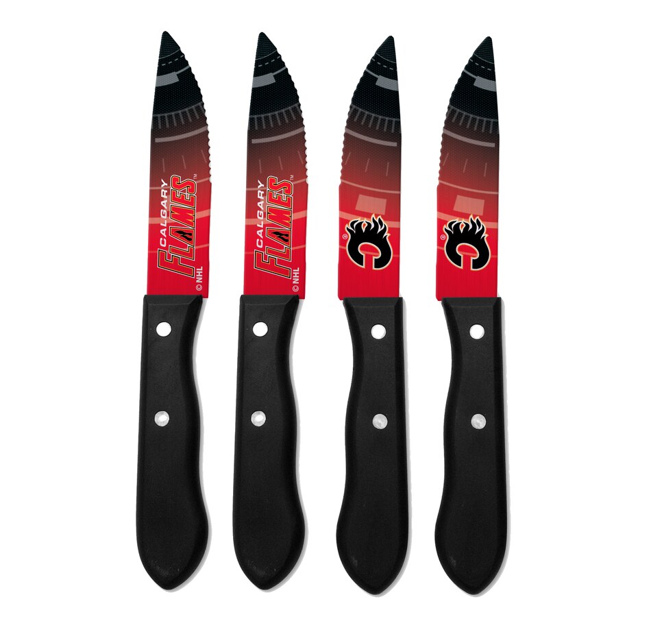 tsc.ca NHL Licensed Calgary Flames 4Piece Steak Knife Set