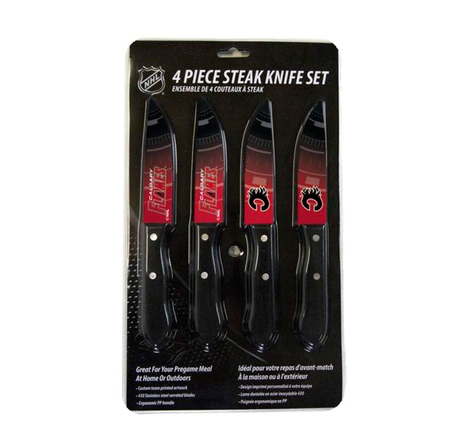 Sports For your Home NHL Licensed Calgary Flames 4Piece Steak