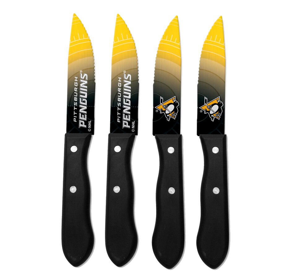 tsc.ca NHL Licensed Pittsburgh Penguins 4Piece Steak Knife Set