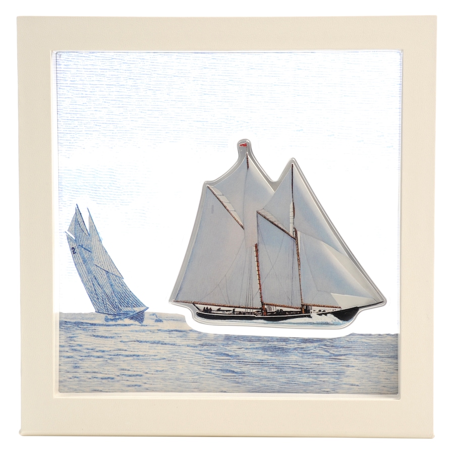 Image 665231.jpg, Product 665-231 / Price $629.95, Real Shape Iconic Canada 100 Grams Fine Silver Bluenose Schooner (Single) from Canadian Heritage Mint on TSC.ca's Coins department